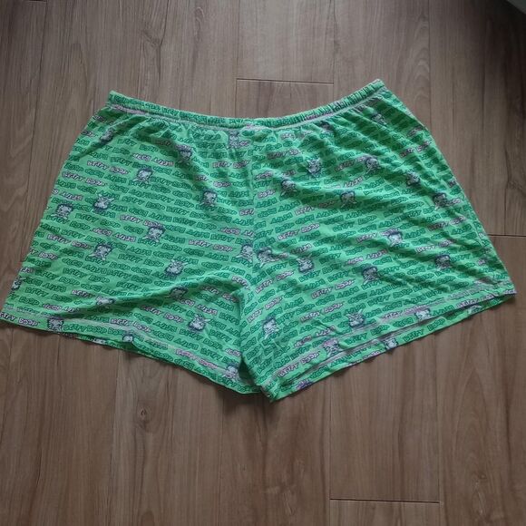 Y2K Betty Boop Green Graphic Print Trashy Shorts - Picture 1 of 5